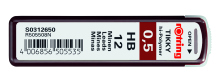 Grafity do ołówków Rotring Tikky 0,5mm HB - 12 grafitów