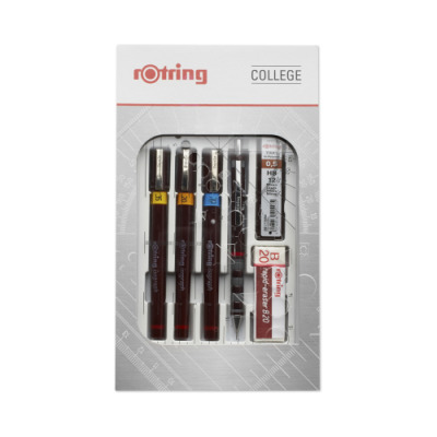 Zestaw isografów Rotring Combi College 0.2/0.35/0.7 mm + akcesoria