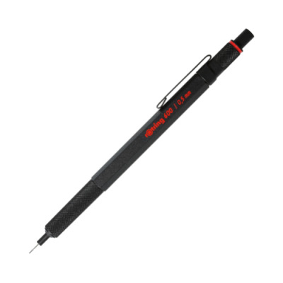 Ołówek automatyczny Rotring 600 - 0,5 mm, metalowy, czarny