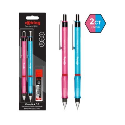 Zestaw Duo - 2 ołówki Rotring automatyczne Visuclick 0,5 mm + grafity