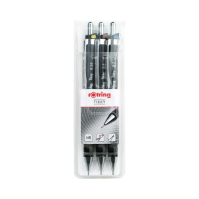 Zestaw 3 ołówków automatycznych Rotring Tikky Czarne 0.35/ 0.5/ 0.7 mm