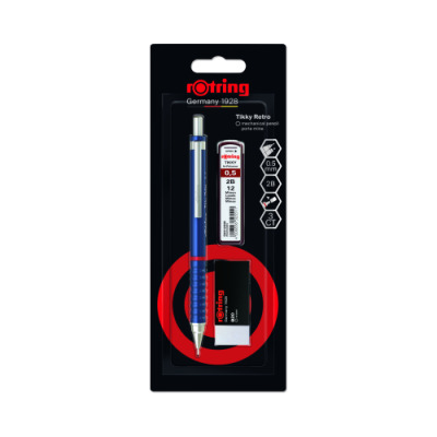 Zestaw ołówek automatyczny 0,5 mm + gumka rOtring + Grafit 2B