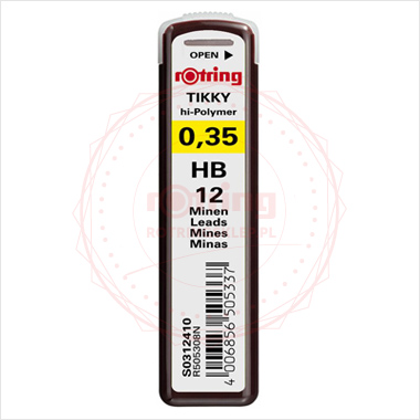 Grafity do ołówków Rotring Tikky 0,35mm HB - 12 grafitów Grafity do ołówków Rotring Tikky 0,35mm HB - 12 grafitów