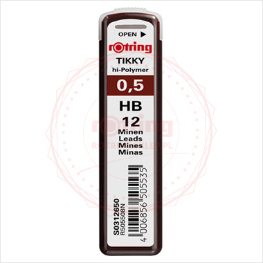 Grafity do ołówków Rotring Tikky 0,5mm HB - 12 grafitów Grafity do ołówków Rotring Tikky 0,5mm HB - 12 grafitów