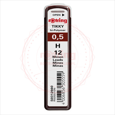 Grafity do ołówków Rotring Tikky 0,5mm H - 12 grafitów Grafity do ołówków Rotring Tikky 0,5mm H - 12 grafitów