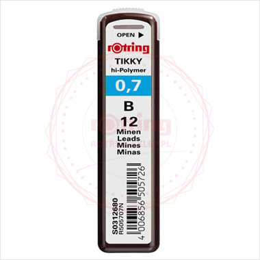 Grafity do ołówków Rotring Tikky 0,7mm B - 12 grafitów Grafity do ołówków Rotring Tikky 0,7mm B - 12 grafitów