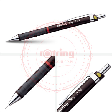 Ołówek automatyczny Rotring Tikky III CC 0,35 bordowy korpus Ołówek automatyczny Rotring Tikky III CC 0,35 bordowy korpus
