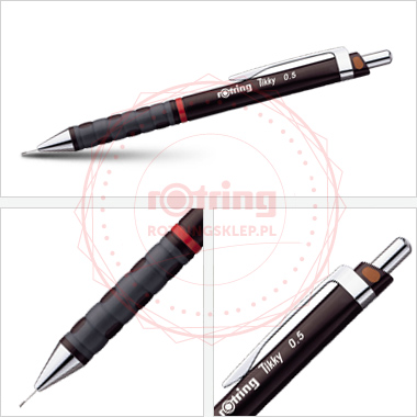 Ołówek automatyczny Rotring Tikky III CC 0,5 bordowy korpus Ołówek automatyczny Rotring Tikky III CC 0,5 bordowy korpus