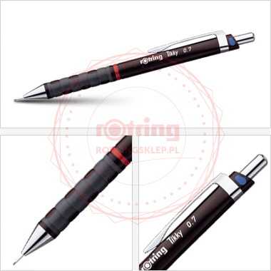 Ołówek automatyczny Rotring Tikky III CC 0,7 bordowy korpus Ołówek automatyczny Rotring Tikky III CC 0,7 bordowy korpus