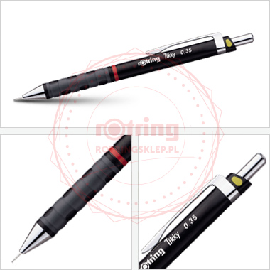 Ołówek automatyczny Rotring Tikky III CC 0,35 czarny korpus Ołówek automatyczny Rotring Tikky III CC 0,35 czarny korpus