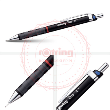 Ołówek automatyczny Rotring Tikky III CC 0,7 czarny korpus Ołówek automatyczny Rotring Tikky III CC 0,7 czarny korpus