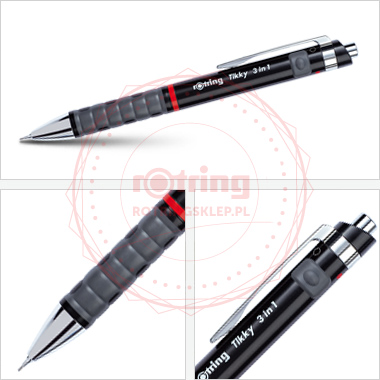 Multipen Rotring Tikky czarny (BP czarny / BP czerwony / ołówek 0.5mm) Multipen Rotring Tikky czarny (BP czarny / BP czerwony / ołówek 0.5mm)