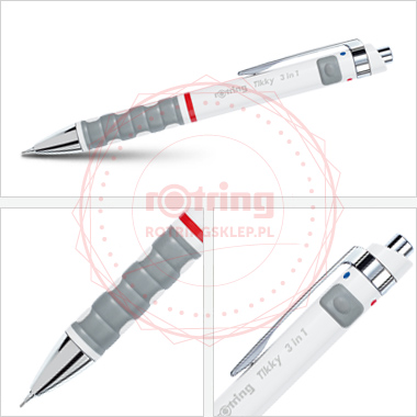 Multipen Rotring Tikky biały (BP niebieski/ BP czerwony / ołówek 0.7mm) Multipen Rotring Tikky biały (BP niebieski/ BP czerwony / ołówek 0.7mm)