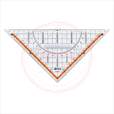 Ekierka geometryczna Centro Rotring 22cm/45 z uchwytem Ekierka geometryczna Centro Rotring 22cm/45 z uchwytem