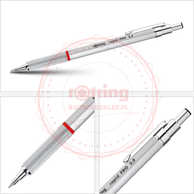 Rotring Rapid Pro - precyzyjny ołówek automatyczny 2,0mm - srebrny Rotring Rapid Pro - precyzyjny ołówek automatyczny 2,0mm - srebrny