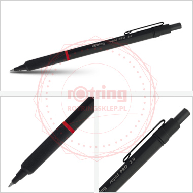 Rotring Rapid Pro - precyzyjny ołówek automatyczny 2,0mm - czarny Rotring Rapid Pro - precyzyjny ołówek automatyczny 2,0mm - czarny